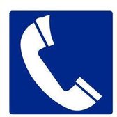 Telefoon sticker, blauw wit 150 x 150 mm