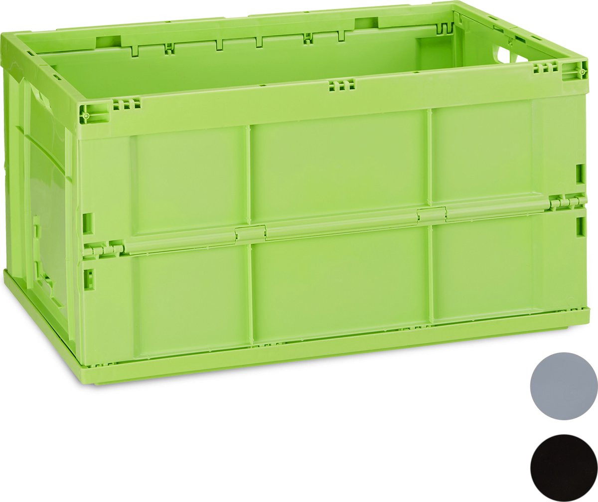 vouwkrat - 60 l - stabiel - stapelbaar - kunststof - 31,5 x 58,5 x 40 cm - groen