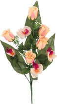 Gerimport Kunstbloemen Orchidee En Roos 51 Cm Zalmroze/wit