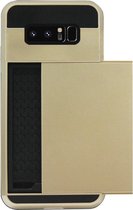 - ADEL Kunststof Back Cover Hardcase Hoesje Geschikt voor Samsung Galaxy Note 8 - Pasjeshouder Goud