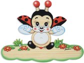 Tableau magnétique en bois coccinelle 18,5 x 13,5 cm | Bartolucci