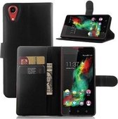 Wiko Rainbow Lite 4G Hoesje Wallet Case Zwart