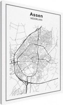 Stadskaart Assen - Canvas 60x80