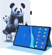 Voor Lenovo M10 Plus TB-X606F Dier Patroon Horizontale Flip Leather Case met Houder & Kaartsleuven & Fotolijst (Fietsen Panda)