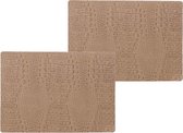 10x stuks stevige luxe Tafel placemats Coko beige 30 x 43 cm - Met anti slip laag en Pu coating toplaag