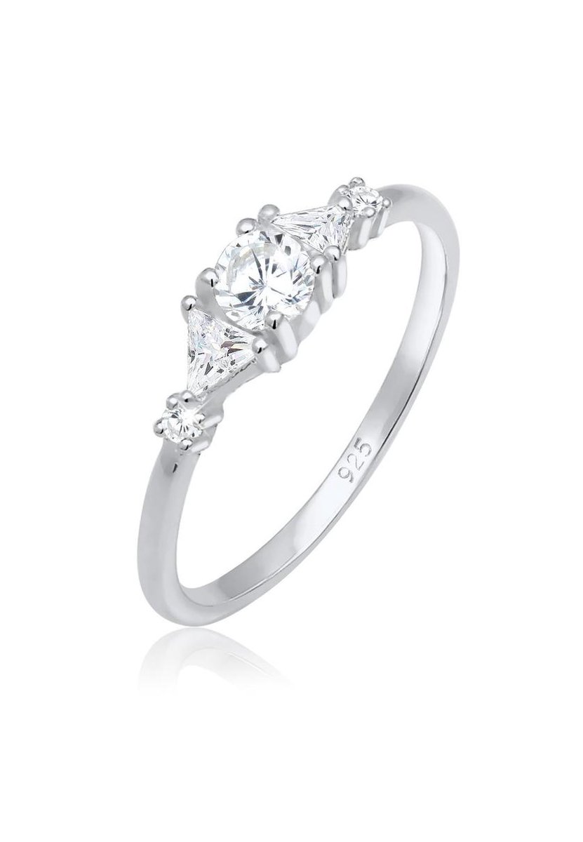 Elli PREMIUM - Ring - Elli PREMIUM Ring Dames Filigraan Geo Fonkelend met zirkonia kristallen in 925 sterling zilver verguld - Dames