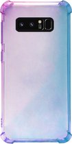 - ADEL Siliconen Back Cover Softcase Hoesje Geschikt voor Samsung Galaxy Note 8 - Kleurovergang Blauw Paars