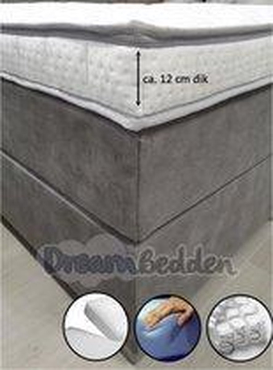 Bamboo Splittopper Micropocketvering 180x220 HR55 schuim ca. 12 cm dik Medium. Wit