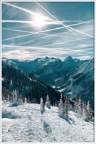 JUNIQE - Poster met kunststof lijst Austrian Alps in Winter -13x18