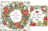 Kaarten - Kerst - Janneke Brinkman - Kerstboeket/Kerstkrans - 2 motieven - 10 st.