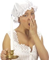 4x stuks witte slaapmuts/ouderwetse boerinnenkap voor dames - Carnaval hoeden