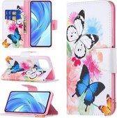 Voor Xiaomi Mi 11 Lite Gekleurd Tekenpatroon Horizontale Flip Lederen Case met Houder & Kaartsleuven & Portemonnee (Vlinders)