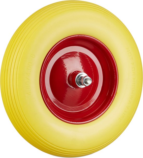 Relaxdays kruiwagenwiel rubber 4.80 4.00-8 - met as - stalen velg - tot 100 kg - antilek - zwart van Relaxdays — afbeelding 3