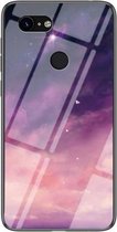 Voor Google Pixel 3 Sterrenhemel Geschilderd Gehard Glas TPU Schokbestendige Beschermhoes (Dream Sky)