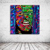 Pop Art The Shining Jack Nicholson Canvas - 100 x 100 cm - Canvasprint - Op dennenhouten kader - Geprint Schilderij - Popart Wanddecoratie