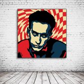 Pop Art Terry Hall Acrylglas - 80 x 80 cm op Acrylaat glas + Inox Spacers / RVS afstandhouders - Popart Wanddecoratie