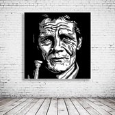 Pop Art Chet Baker Canvas - 90 x 90 cm - Canvasprint - Op dennenhouten kader - Geprint Schilderij - Popart Wanddecoratie