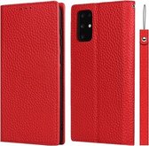 Voor Samsung Galaxy S20 Plus Litchi Textuur Horizontale Flip Top Layer Koeienhuid Lederen Case met Houder & Kaartsleuven & Portemonnee & Riem & Draad Winder (Rood)