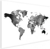 Wereldkaart Geometrische Vakken Wit - Poster 40x30