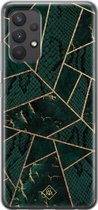 Samsung A32 4G hoesje siliconen - Abstract groen | Samsung Galaxy A32 4G case | groen | TPU backcover transparant