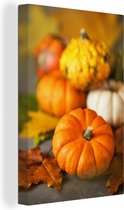 Peintures sur toile - Citrouille d'automne - 60x90 cm - Décoration murale