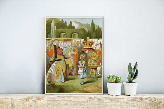 Peintures sur toile - Illustration du conte de fées Alice au pays des merveilles - 30x40 cm - Décoration murale