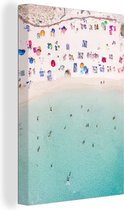Vue de dessus de la plage à Minorque toile 2cm 40x60 cm - Tirage photo sur toile (Décoration murale salon / chambre)