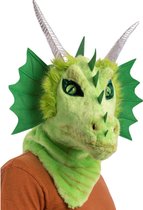 Carnival Toys Hoofdmasker Draak Pluche Groen One-size