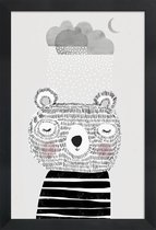 JUNIQE - Poster in houten lijst I Love Snow -30x45 /Grijs & Wit