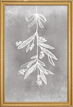 JUNIQE - Poster met houten lijst Mistletoe -30x45 /Grijs & Wit