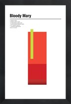 JUNIQE - Poster in houten lijst Bloody Mary - minimalistisch -40x60