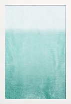 JUNIQE - Poster in houten lijst Fading Aqua -20x30 /Groen & Turkoois