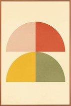 JUNIQE - Poster met kunststof lijst Quarters -30x45 /Ivoor & Rood