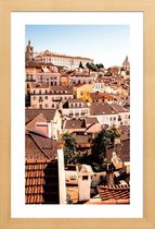 JUNIQE - Poster met houten lijst Lisbon -13x18 /Bruin