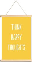 JUNIQE - Posterhanger Happy Thoughts -30x45 /Geel
