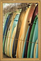 JUNIQE - Poster met houten lijst Ceylone Sliders -13x18 /Kleurrijk