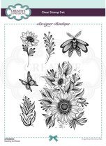 Creative Expressions Clear stamp - ZonneBloemen - A5 - Set van 6 stempels