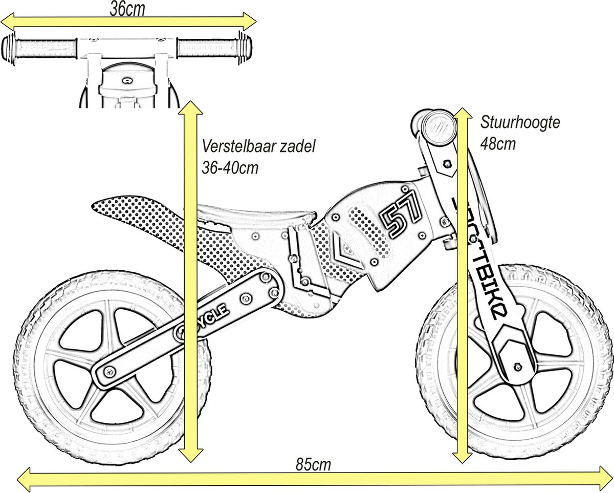 2Cycle Motor Loopfiets - Hout - Rood — afbeelding 4