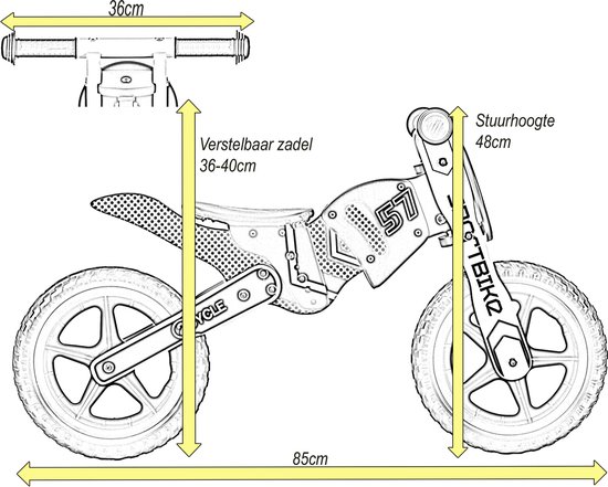 2Cycle Motor Loopfiets - Hout - Rood
