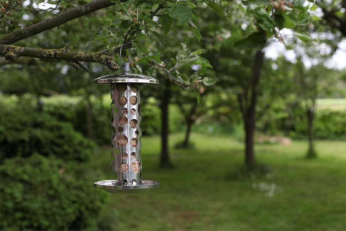 Wildtier Herz Mangeoire Oiseaux Inox, Distributeur Graines