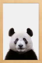 JUNIQE - Poster in houten lijst Panda -40x60 /Wit & Zwart