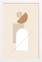 JUNIQE - Poster in houten lijst Balance -40x60 /Bruin & Ivoor