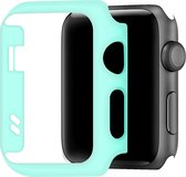 Telefoonglaasje Hoesje - Geschikt voor Apple Watch 1\ Apple Watch 2\ Apple Watch 3 - Kunststof - 42mm - Lichtblauw
