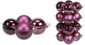 20x stuks glazen kerstballen cherry roze (heather) 8 en 10 cm mat/glans - Kerstversiering/kerstboomversiering