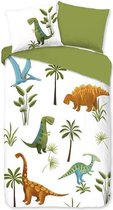 Good Morning Jurassic Park Dekbedovertrek - Eenpersoons - 140x200/220 cm - Wit