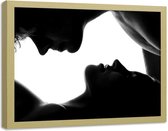 Foto in frame , Man en Vrouw ​, 120x80cm , Zwart wit  , Premium print