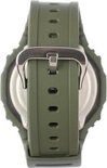 Groen G-Shock horloge, achterkant met gesp.