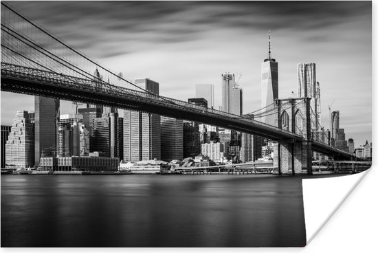 Poster XXL Pont de Brooklyn en noir et blanc