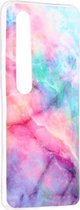 Xiaomi Mi 10 Hoesje - Mobigear - Marble Serie - TPU Backcover - Blauw / Roze - Hoesje Geschikt Voor Xiaomi Mi 10