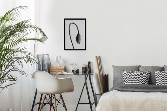 Photo dans le cadre - Cadre photo abstrait plant suspendue noir sans passe partout 20x30 cm - Affiche sous cadre (Décoration murale salon / chambre)